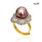 Approx. 11.0 mm, Freshwater Pearl, Flower Solitaire Pearl Ring