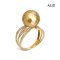 11.9 mm, Hanashinju, Gold South Sea Pearl, Solitaire Pearl M Shoulder Diamond Paved Ring