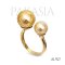 9.0 mm and 12.4 mm, Hanashinju, Gold South Sea Pearl, Duo Pearl Open Ring