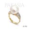 12.6 mm, Hanashinju, White South Sea Pearl, Diamond Pearl Ring