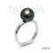 (PSL) 10.5 mm, Aurora Peacock, Tahitian Pearl, Solitaire Pearl Ring