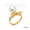 Approx. 9.0 mm up, White South Sea Pearl, Bow CZ Pearl, Ring