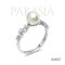 Approx. 6.0 mm up, Moonlight, Akoya Pearl, Solitaire Pearl Shoulder CZ, Ring