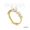 Approx. 7.0 mm, Moonlight, Akoya Pearl, Solitaire Pearl, Shouder CZ, Ring