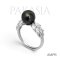 8.3 mm, Tahitian Pearl, Solitaire Pearl, Marquise Shape Shoulder, Ring