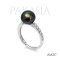 Approx. 9.0 mm up, Tahitian Pearl, Solitaire Pearl, Shoulder CZ, Ring
