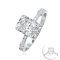 (IGI) 3.21ct., Laboratory Grown Diamond (Cut Cornered Rectangular CVD, 3.21 ct, D, VS 1), Laboratory Grown Diamond (0.18ct.), Four Prongs, Shoulder Diamond Paved Ring