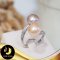 แหวน Open Ringl หัวมุกทวิน มุกน้ำจืดคัดเกรด สีมัลติคัลเลอร์ ทรงซาลาเปา ขนาด 10 mm เกรด AA+ ตัวเรือนเงินแท้ 92.5 ชุบทองคำขาว ประดับเพชร CZ / C053