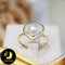 แหวนมุกเม็ดเดี่ยวหัวใจ ปรับไซส์ได้ มุกน้ำจืดคัดเกรด สีขาว ทรงกลม ขนาด 7 mm เกรด AA+ ตัวเรือนเงินแท้ 92.5 พ่นทราย ชุบทอง / C055