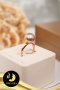 แหวนมุกเม็ดเดี่ยว มุกน้ำจืด สีม่วง ทรงบาร็อค ขนาด 12 mm เกรด AA+ ตัวเรือนเงินแท้ 92.5 ชุบ Pink Gold ปรับไซส์ได้ / R737