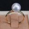 Approx. 8.48 mm, Akoya Pearl [Cherry Blossom], Solitiare Pearl Ring