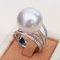 Approx. 15.21 x 15.33 mm, South Sea Pearl, Solitiare Pearl Ring