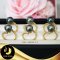 แหวนมุกบ่าประดับพลอยแท้ White Topaz มุกเม็ดเดี่ยว มุกตาฮิติ สีดำ Deep Black ทรงกลม ขนาด 10-11 mm เกรด AA+ ตัวเรือนเงินแท้ 92.5 ชุบทอง ประดับพลอยแท้ White Topaz 1 ct / R839