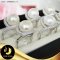 แหวนมุกออโรร่า มุกน้ำจืดคัดเกรด สีขาว ทรงซาลาเปา ขนาด 12 mm เกรด AA ตัวเรือน เงินแท้ 92.5 ชุบทองคำขาว ประดับเพชร CZ / R854 / 31.1.64