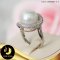 แหวนมุกออโรร่า มุกน้ำจืดคัดเกรด สีขาว ทรงซาลาเปา ขนาด 12 mm เกรด AA ตัวเรือน เงินแท้ 92.5 ชุบทองคำขาว ประดับเพชร CZ / R854 / 31.1.64