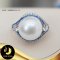 แหวนฮัลเล่ย์มุกเม็ดเดี่ยว มุกน้ำจืดคัดเกรด สีขาว ทรงซาลาเปา ขนาด 11.5-12 mm เกรด AA+ ตัวเรือนแหวนเงินแท้ 92.5 ชุบทองคำขาว ประดับเพชร CZ และพลอยไพลินสังเคราะห์ / R891 / ว891 / 3.3.64