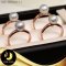 แหวนมุกเม็ดเดี่ยว มุก Akoya คัดเกรด สีเทา (คละโทนและประกาย) ทรงกลม ขนาด 8-8.5 mm เกรด AA+ ตัวเรือนเงินแท้ 92.5 ชุบ Pink Gold / R769