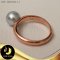 แหวนมุกเม็ดเดี่ยว มุก Akoya คัดเกรด สีเทา (คละโทนและประกาย) ทรงกลม ขนาด 8-8.5 mm เกรด AA+ ตัวเรือนเงินแท้ 92.5 ชุบ Pink Gold / R769