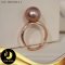 แหวนมุกเม็ดเดี่ยว มุก Edison สีม่วงโอลด์โรส (คละโทนและประกาย) ทรงกลม ขนาด 11 mm เกรด AA+ ตัวเรือนเงินแท้ 92.5 ชุบ Pink Gold / R833