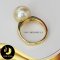 แหวนมุกเม็ดเดี่ยว มุก South Sea คัดเกรด สีทอง Light Gold (คละโทนและประกาย) ทรงSemi-round ขนาด 13 mm เกรด AA ตัวเรือนเงินแท้ 92.5 ชุบทอง / R840 / 3.2.64