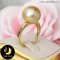 แหวนมุกจัมโบ้เม็ดเดี่ยว มุก South Sea คัดเกรด สีทอง Light Gold (คละโทนและประกาย) ทรง Semi-round ขนาด 14 mm เกรด AA ตัวเรือนเงินแท้ 92.5 ชุบทอง / R841 / 3.2.64