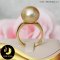 แหวนมุกจัมโบ้เม็ดเดี่ยว มุก South Sea คัดเกรด สีทอง Light Gold (คละโทนและประกาย) ทรง Semi-round ขนาด 14 mm เกรด AA ตัวเรือนเงินแท้ 92.5 ชุบทอง / R841 / 3.2.64