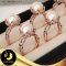 แหวนมุก Edison มุกเม็ดเดี่ยว ฐานมงกุฎ มุกเอดิสัน สีขาว ทรง Semi-round - กลม ขนาด 10-11 mm เกรด AA+ ตัวเรือนมงกุฎ เงินแท้ 92.5 ชุบ Pink Gold ประดับเพชร CZ / R824