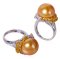 แหวนไข่มุก South Sea ทองแท้ประดับ Yellow Sapphire และเพชร