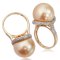 (GIA) แหวนทองแท้วงแหวนโค้งประดับเพชร ไข่มุก South Sea Pearl