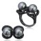 (GIA) 10.60 x 10.35 mm and 10.85 x 10.47 mm Tahitian Pearl Ring