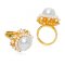 2.0 - 2.5 mm and 13.85 mm, Akoya and Whte South Sea Pearl, Diamond Ring