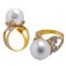 (GIA) 15.12 x 14.93 mm, South Sea Pearl , Solitaire Pearl Ring
