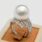 14.92 mm, White South Sea Pearl, Solitaire Pearl Diamond Ring