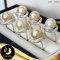 แหวนพาราไดซ์ มุกเม็ดเดี่ยว ล้อมเพชร มุก South Sea คัดเกรด สีทอง-Light Gold ทรงกลม ขนาด 13 mm เกรด AA+ ตัวเรือนแหวนเงินแท้ 92.5 ชุบทองคำขาว ประดับเพชร CZ / วก017 / 10.3.64
