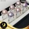 แหวนมุก Ripple Pearl เม็ดเดี่ยว บ่าใบโคลเวอร์ ประดับเพชร มุก Ripple Pearl น้ำจืดคัดเกรด สีม่วง-โอลด์โรส ทรงบารอก ขนาด 12 mm เกรด AA+ ตัวเรือนแหวนใบโคลเวอร์ เงินแท้ 92.5 ชุบทองคำขาว ประดับเพชร CZ / 17.3.64