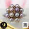 แหวน Cluster ไข่มุกกระจุกประดับพลอยแท้ Cutrine ไข่มุกน้ำจืดคัดเกรด สีม่วง-มัลติคัลเลอร์ ทรงกลม ขนาด 3.5-4 mm เกรด AAA ตัวเรือนแหวน Cluster เงินแท้ 92.5 ชุบทองคำขาว ประดับพลอยแท้ Citrine 0.45 ct  ปรับขนาดได้ ตั้งแต่ 50-60 / 21.4.64