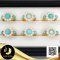 แหวน Turquoise ล้อมไข่มุกน้ำจืดคัดเกรด สีขาว ทรงกลม ขนาด 3-3.5 mm เกรด AAA ตัวเรือนแหวน เงินแท้ 92.5 ชุบทอง บ่าข้างฝังหุ้ม Turquoise 2 ct. / 30.5.64