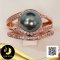 แหวนคู่ You & Me ไข่มุกตาฮิติ ประดับพลอยแท้ White Topaz ไข่มุก ตาฮิติ น้ำเค็มคัดเกรด สีดำ ทรงกลม ขนาด 8 mm เกรด AA+ ตัวเรือนแหวนคู่ เงินแท้ 92.5 ชุบ Rose Gold ประดับพลอยแท้ White Topaz 2 ct / 12.5.64