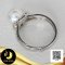 แหวนไข่มุกเม็ดเดี่ยว ฐานเปลประดับพลอยแท้ White Topaz ไข่มุก South Sea น้ำเค็มคัดเกรด สีขาว ทรงเกือบกลม ขนาด 8.5 mm เกรด AA+ ตัวเรือนแหวนเรียบ ฐานรองไข่มุกทรงเปล เงินแท้ 92.5 ชุบทองคำขาว ประดับพลอยแท้ White Topaz 0.2 ct / 16.5.64