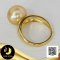 แหวนไข่มุก South Sea เม็ดเดี่ยวน้ำเค็มคัดเกรด สีทอง-Middle Gold ทรงเกือบกลม ขนาด 12 mm เกรด AA+ ตัวเรือนแหวนหนาเกลี้ยง เงินแท้ 92.5 ชุบทอง / 16.5.64