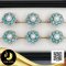แหวนไข่มุก Akoya เม็ดเดี่ยวล้อม Turquoise ไข่มุก Akoya น้ำเค็มคัดเกรด สีขาวประกายชมพู ทรงกลม ขนาด 7.5 mm เกรด AA+ ตัวเรือนแหวนเงินแท้ 92.5 ชุบทองคำขาว ประดับ พลอยแท้ White Topaz และ Turquoise 3 ct / 2.6.64