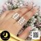 แหวน Open Ring  ไข่ปลาไข่มุก 8 เม็ด ไข่มุกน้ำจืดคัดเกรด สีขาว ทรงกลมขนาด 4.5-5 mm เกรด AAA ตัวเรือนแหวนOpen Ring  ไข่ปลา เงินแท้ 92.5 ชุบทองคำขาว / 7.7.64