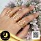 แหวน Open Ring  ไข่ปลาไข่มุก 8 เม็ด ไข่มุกน้ำจืดคัดเกรด สีพีช ทรงกลม ขนาด 4.5-5 mm เกรด AAA ตัวเรือนแหวน Open Ring  ไข่ปลา เงินแท้ 92.5 ชุบทอง / 6.6.64