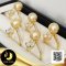 แหวน Open Ring หัวไขว้ไข่มุกและพลอยแท้ White Topaz  Brillian cut ไข่มุก South Sea น้ำเค็มคัดเกรด สีทอง Middle Gold ทรงเกือบกลม ขนาด 10 mm เกรด AA+ ตัวเรือนแหวน Open Ring ไขว้ เงินแท้ 92.5 ชุบทอง บ่าแหวนประดับพลอยแท้ White Topaz 2ct. / 23.6.64