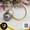 แหวน Open ring หัวไขว้ไข่มุกทวิน ไข่มุกตาฮิติน้ำเค็มคัดเกรด สีเทา-มัลติคัลเลอร์ ทรงกลม ขนาด 9-10 mm เกรด AA ตัวเรือนแหวน Open Ring กรวยเล็ก หัวไขว้ เงินแท้ 92.5 ชุบทอง / 7.7.64