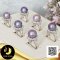 แหวนวิเวียนไข่มุก Edison น้ำจืดคัดเกรด สีม่วง ทรงเกือบกลม ขนาด 12 mm เกรด AA+ ตัวเรือนแหวนเงินแท้ 92.5 ชุบทองคำขาว ประดับเพชร CZ ทรงบาเก็ต / 7.7.64
