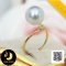 แหวน Open Ring หมุดเพชรและหัวไข่มุก South Sea สีขาว Silver ทรงเกือบกลม ขนาด 10 mm เกรด AA+ ตัวเรือนแหวนแบบ Open Ring ทองแท้ 18k (น้ำหนักทอง 0.8g) ตัวเรือนแหวนปรับขนาดได้ตั้งแต่ 45-55 / 21.7.64