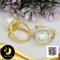 แหวน Signet Ring สองสายประดับเพชร ไข่มุกเม็ดเดี่ยว ไข่มุก South Sea  น้ำเค็มคัดเกรด สีทอง ทรงเกือบกลม ขนาด 12 mm เกรด AA+ ตัวเรือนแหวนแบบ Signet Ring เงินแท้ 92.5 ชุบทอง ประดับเพชร CZ / 21.7.64