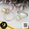 แหวน Open ring หัวไขว้ไข่มุกทวิน ไข่มุก South Sea น้ำเค็มคัดเกรด สีทอง ทรงหยดน้ำ-บารอก ขนาด 8 mm เกรด AA+ ตัวเรือนแหวน Open Ring กรวยเล็ก หัวไขว้ เงินแท้ 92.5 ชุบทองคำขาว / 11.8.64