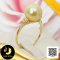 (F038) แหวนไข่มุกตาฮิติ สีทองเม็ดเดี่ยว บ่าแหวนประดับเพชรแท้ดอกลำดวนเล็ก ไข่มุกตาฮิติน้ำเค็มคัดเกรด สีทอง (Rare Color) ทรงกลม ขนาด 10.3 mm เกรด AAA ตัวเรือนแหวนทองแท้ 18K (น้ำหนักทอง 1.31 g) ประดับเพชรแท้ 0.09 ct ตัวเรือนแหวนปรับขนาดได้ตั้งแต่ 45 - 55